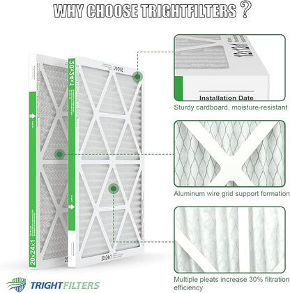 20x24x1 Air Filter 4 Pack, MERV 8 Pleated Dust Defense Air Filters Replacement - Image 4