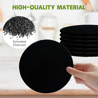 12 Pack - 6.7 Inch Round Compost Bin Charcoal Filters, Extra Thick Activated - Image 3