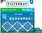 Filterbuy 10x10x1 Air Filter MERV 13 Optimal Smoke & Allergy Defense, by Filterbuy