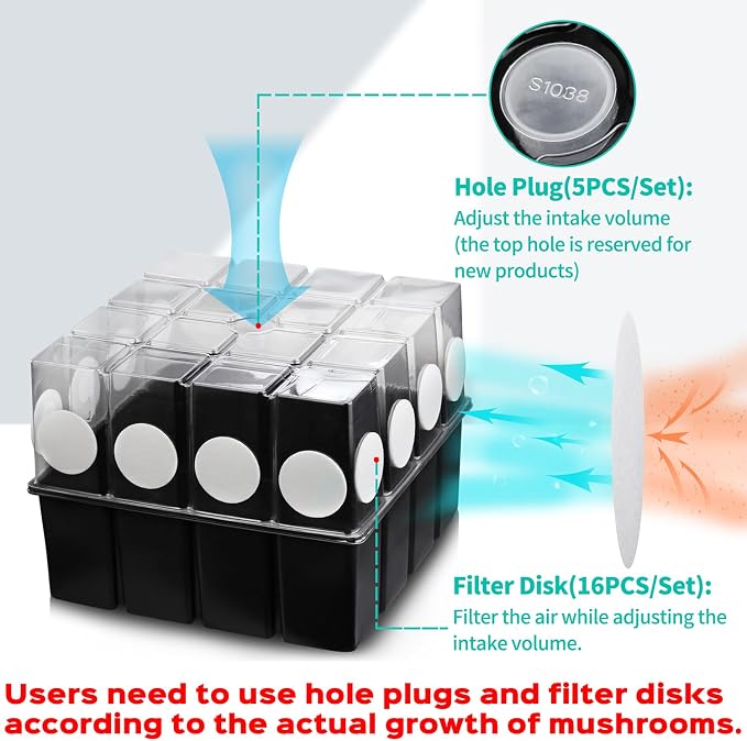5 Set Monotub with Filter Disks 43.5 Quart Mushroom Grow Kit Vegetable Planting - Image 7