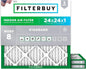 Filterbuy 24x24x1 Air Filter MERV 8 Essential Dust & Allergy Defense, by Filterbuy