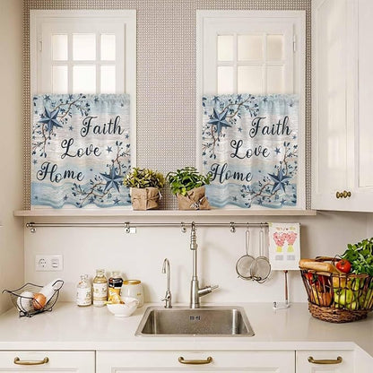Vintage Farmhouse Kitchen Curtains Set 3 Piece - Image 7
