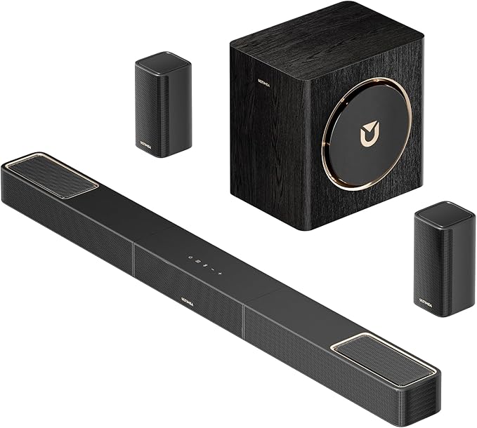 ULTIMEA Skywave X40 5.1.2ch Sound Bar for Smart TV w/Dolby Atmos, Wireless Surround Sound System for TV, 530W Soundbar with Wireless Subwoofer, GaN Amplifier, 4K HDR Pass-Through, HDMI eARC, BT 5.4