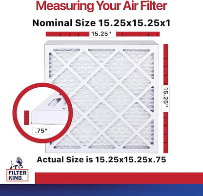 Filter King 15.25x15.25x1 Air Filter | 4-PACK | MERV 11 HVAC Pleated A/C - Image 2