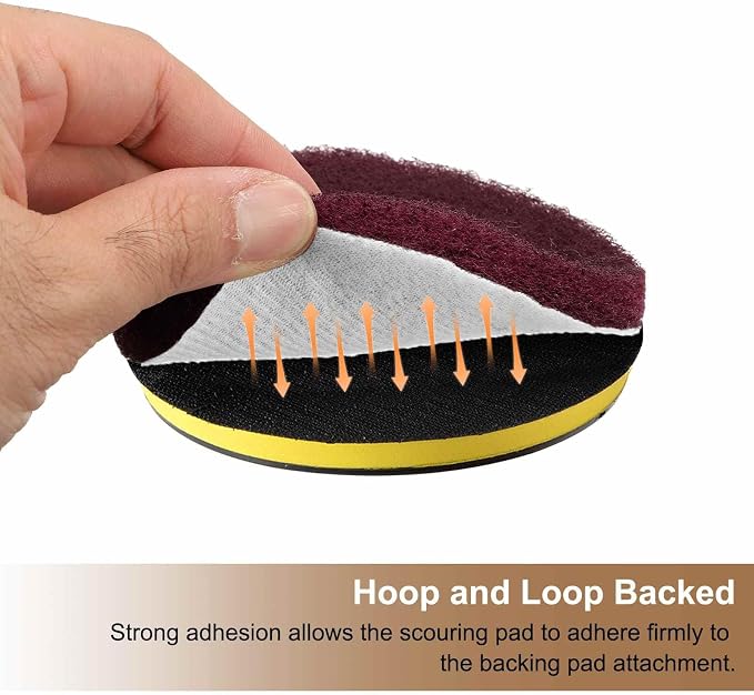 HARFINGTON 24pcs Scrubber Scouring Pads 500 Grits 4 Inch Drill Power Brush Hoop - Image 5