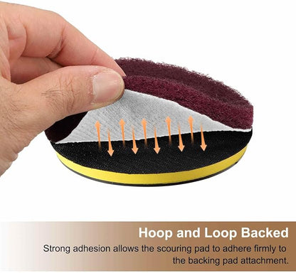 HARFINGTON 24pcs Scrubber Scouring Pads 800 Grits 4 Inch Drill Power Brush Hoop - Image 5