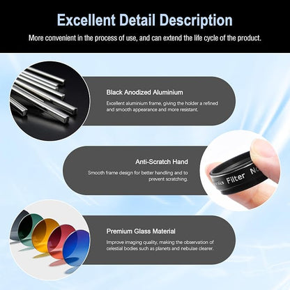 Astromania Telescope Eyepiece Filte Set 1.25 Inches, Eyepieces Filters Ideal - Image 2
