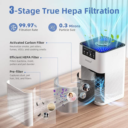 AromaRoom Air Purifiers for Bedroom, Hepa Air Purifiers for Home Pet Pee Smell - Image 5