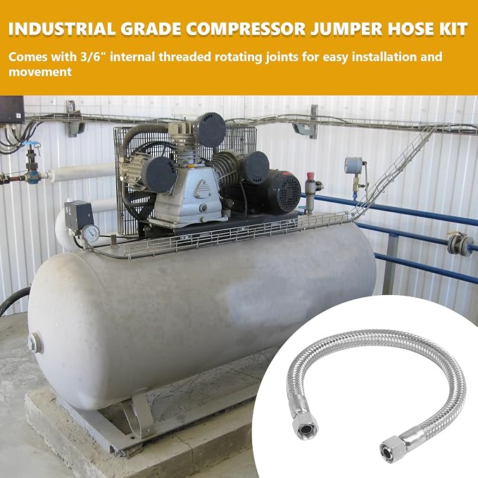 48 Inch 1/2 Inch Industrial Grade Compressor Jumper hose Kit, Air Hose - Image 6