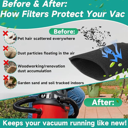 5 Pack VFF21 Foam Filters Fit for Vacmaster 2.5-5 Gallon Wet/Dry Vacs & Armor - Image 7