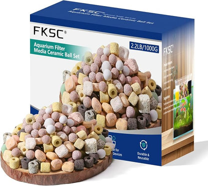 12-in-1 Aquarium Filter Media for Freshwater & Marine Tanks, Bio Filter Mix by FKSC