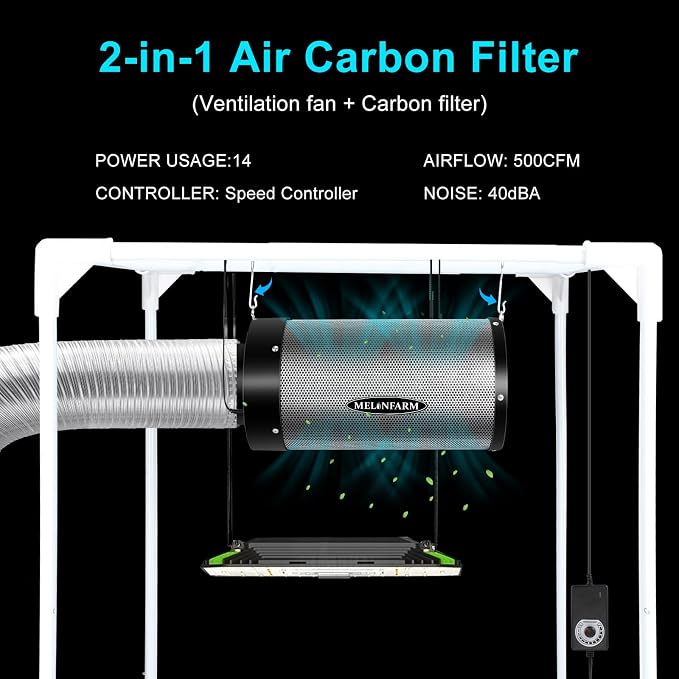 MELONFARM 6 inch Air Carbon Filter Smelliness Control - Image 3