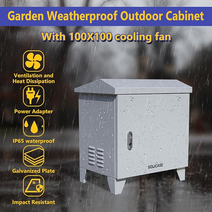 Pond Aerator Weatherproof Outdoor Cabinet, Air Pump 20”W×14.6”D×18”H - Image 6