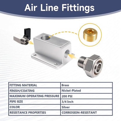 3/4 Air Outlet Kit for 3/4 Inch Shop Air Line Kit, - Image 2