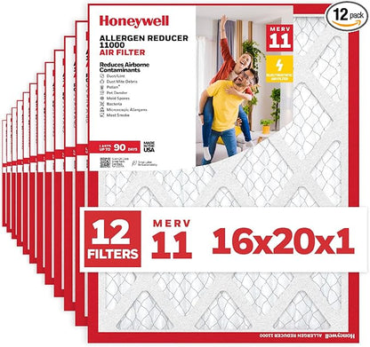 Honeywell 16x20x1 MERV 11 Allergen Reducer 11000 Electrostatic Pleated HVAC AC by HoneywellAirComfort