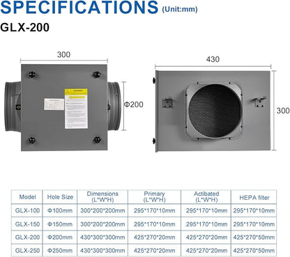 Inline Filter Box 8", 3-Layer Air Filtration Box - Image 4