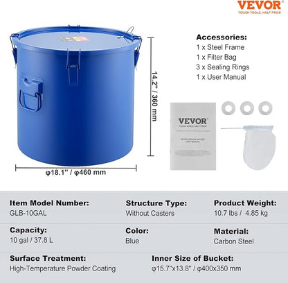 VEVOR Fryer Grease Bucket, 8 Gal Oil Disposal Caddy Carbon Steel Fryer Oil - Image 7