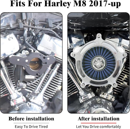 HDBUBALUS Motorcycle Air Filter Air Cleaner Intake System Cleaner Fit - Image 3
