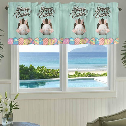 Green Easter Curtain Valances for Windows, Kitchen Valance Window Treatment - Image 3