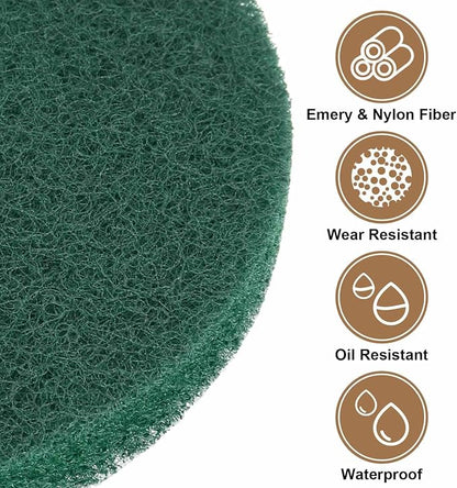 HARFINGTON 24pcs Scrubber Scouring Pads 180 Grits 4 Inch Drill Power Brush Hoop - Image 4