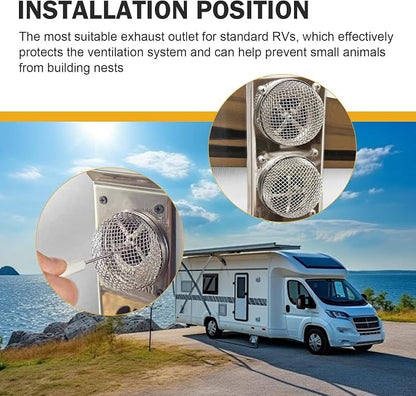 Shakas 2 PCS RV Furnace Vent Screen, Stainless Steel Stove Flying Insect - Image 6