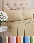 Full Size 4 Piece Sheet Set - Comfy Breathable & Cooling Bed Sheets Set - Hotel Luxury Bedding for Women, Men, Kids, Teens, Boys & Girls - Deep Pockets, Soft & Wrinkle Free - Tan (Heathered Sheets)