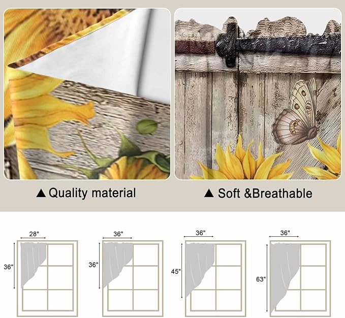 Farmhouse Sunflowers Swag Valances - Image 5
