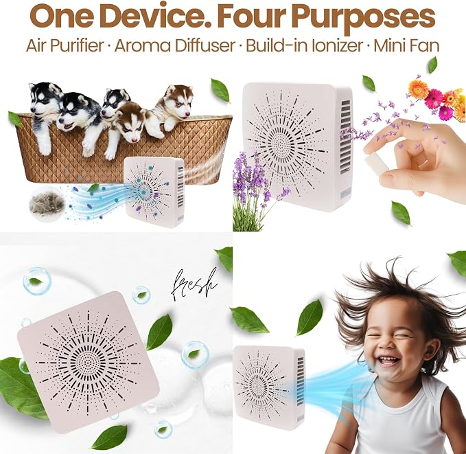 Portable Desktop Air Purifier & Fan Combo - Image 2