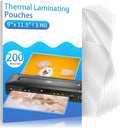 Clear Thermal Laminating Pouches – 9 x 11.5 Inch, 3 mil Thick (200 Pack) – Professional-Grade Lamination Sheets for Documents, Photos & Crafts – Fits 8.5 x 11 Letter Size Paper - [3mil 200 Packs]