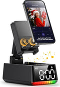 Bluetooth Speaker Birthday Gift for Men:Induction Cell Phone Stand HD Sound Valentines Gifts For Him Her Adult Teen,Anti-Slip Phone Holder Kitchen Gadget Women Mom Wife,Dad Husband Boyfriend(Black)