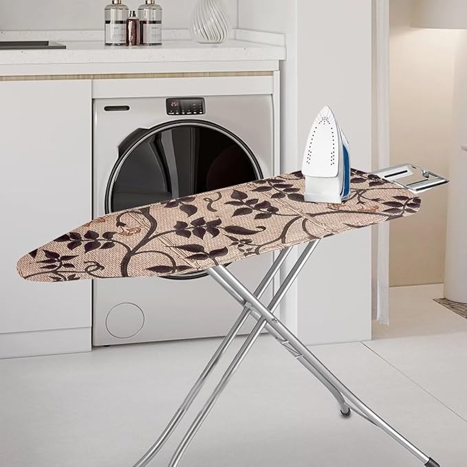ZCFYGDX Ironing Board Cover with William Morris Prints, Washable Elastic Fabric, Heat-Resistant and Breathable, 3 Nylon Buckle Straps Fastening, Fits for Various Standard Sizes, 18x58 Inch