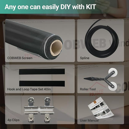 Premium Window Screen DIY KIT 39" 51" Blocks Rain, Pet Scratch, Fine Dust 99% - Image 9
