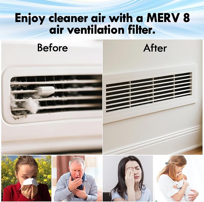 2PCS 12 x 140" Air Vent Filters, Cut-to-Size MERV 8 Filter Material, Triple - Image 5