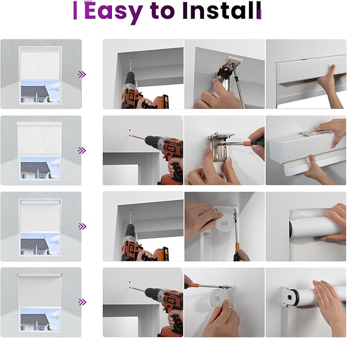 Astomi Motorized Roller Shades for Windows, Blackout Smart Blinds for Indoor, Effortless Remote & Voice Control, Compatible with Alexa, Google Home, Custom Size，Vinyl-Charcoal Gray
