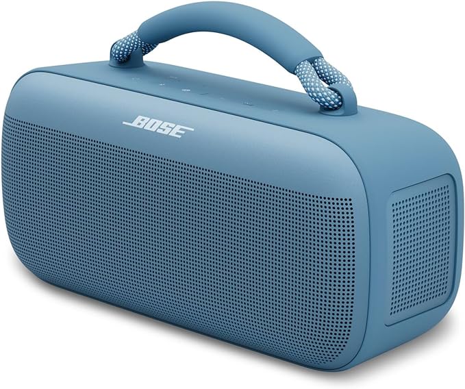 Bose SoundLink Max Bluetooth Speaker - Portable Wireless Party Speaker, IP67 Waterproof, Rope Handle, Up to 20 Hours of Playtime, USB-C, Built-in 3.5mm AUX Input, Blue Dusk