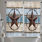 Vintage Western Star on Wood Grain Window Valance Curtains, Retro Wooden by IDOWMAT