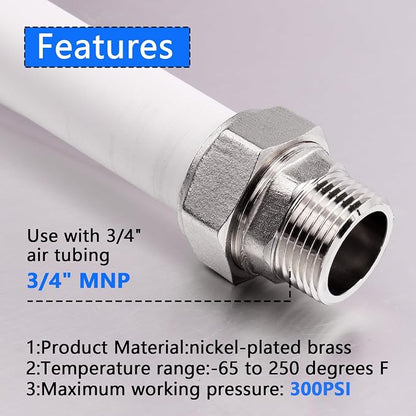Straight Air Piping Fittings, 3/4"Piping x 3/4"Male NPT Threads Adapter Fittings - Image 4