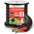 Nakamichi 14/2 (250-Foot) in-Wall & Direct Burial (UL CL2 CL3 Rated) Oxygen-Free Copper (OFC) 2-Conductor Speaker Cable Wire, Outdoor In-Ground, in-Ceiling, Riser, Black (14AWG / 250ft / 76.21m)