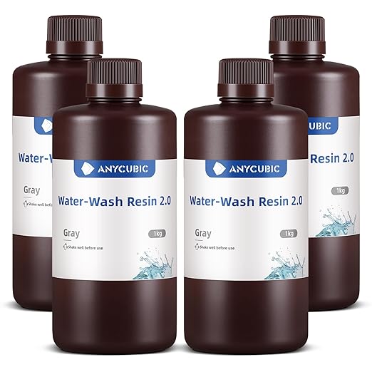 ANYCUBIC Water Washable 3D Printer Resin 2.0 Bundle, 405nm High Precision by ANYCUBIC