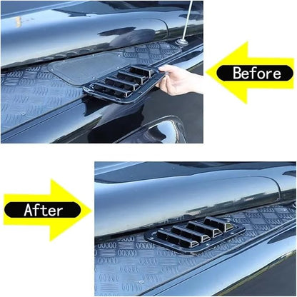 Car Decorative Front Hood Bonnet Side Trim Cover Steel Air Flow Intake Scoop - Image 5