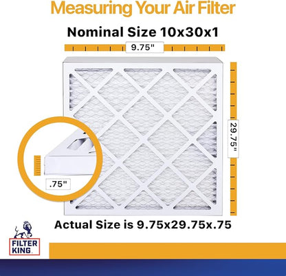 Filter King 10x30x1 Air Filter | 6-PACK | MERV 13 HVAC Pleated A/C Furnace - Image 2
