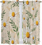 Spring Daisy Kitchen Curtains, Country Watercolor Flower Leaf Plant Light by Unknown