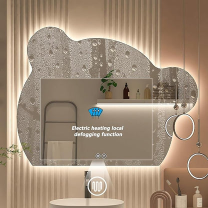 Cute Bear Wall Mirror, Wall Mounted Multifunction Bathroom Vanity Mirror - Image 3