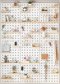 Wooden Wall Organizer Kit, Versatile Display Panel for Bedroom, Office, Bathroom, Wall-Mounted Storage Solutions (Natural Finish, 60x80CM)