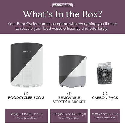 Food Cycler Eco 3 Compact Kitchen Food Recycler | Indoor Composter Bin - Image 2