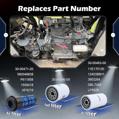 Maintenance Service Filter Kit, Air/Fuel/Oil Filter Set Compatible - Image 4