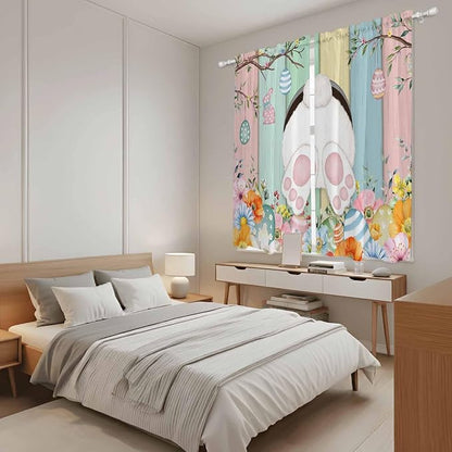Easter Window Curtains 63 Inch Long 2 Panel Set, Rod Pocket Bedroom Curtains & - Image 4