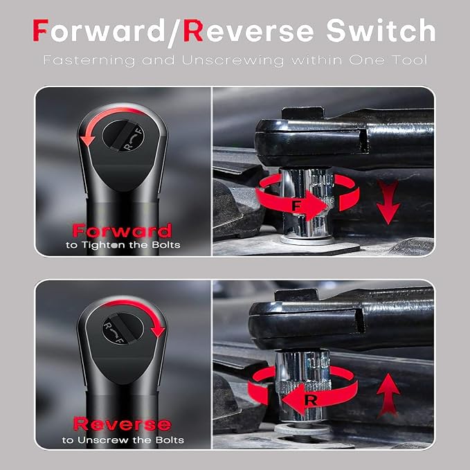 3/8" Cordless Electric Ratchet Wrench Set, 12V Power Ratchet Tool Kit - Image 5