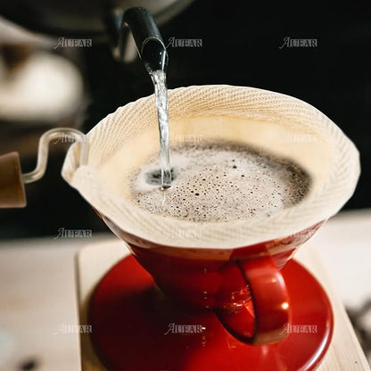 AUEAR, Wooden Handle Coffee Filter Reusable Cafe Flannel Cloth Bag Sock Strainer - Image 5