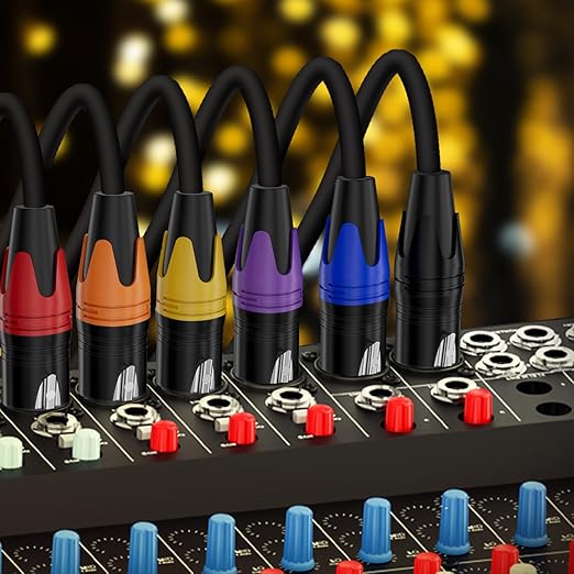 AuxLink XLR Cables, Banlaced XLR Cable Male to Female 50ft 2Pack Mic Cable Gold-Plated 3-Pins, XLR Speaker Cables Compatible with Microphones, Stage Lighting, Speaker Systems and More